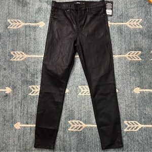 Hudson Los Angeles Noir coated black stretch Denim jeans NWT